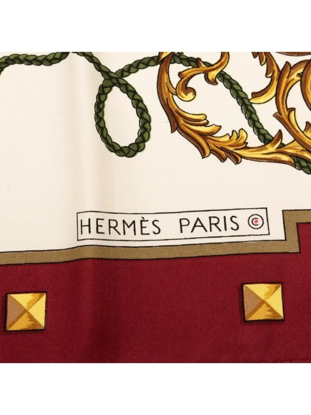 Hermes Carre 90 Les Cles The Keys Rare Key Pattern Scarf Large Wine